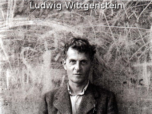 A picture of Ludwig Wittgenstein at the blackboard.